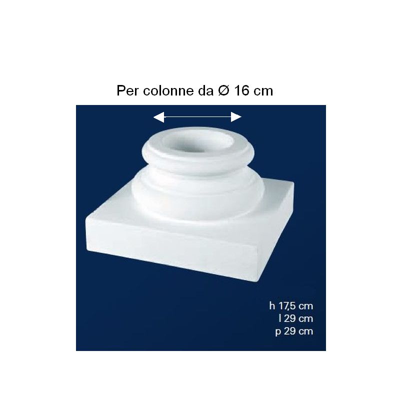 BASE TUSCANA IN GESSO PER COLONNE DIAMETRO 16 CM