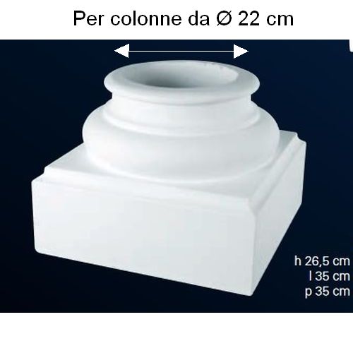 BASE TUSCANA IN GESSO PER COLONNE DIAMETRO 22 CM