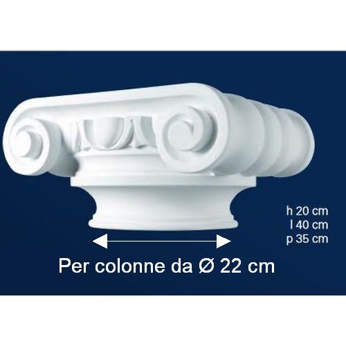 CAPITELLO IONI IN GESSO PER COLONNE DIAMETRO 22 CM