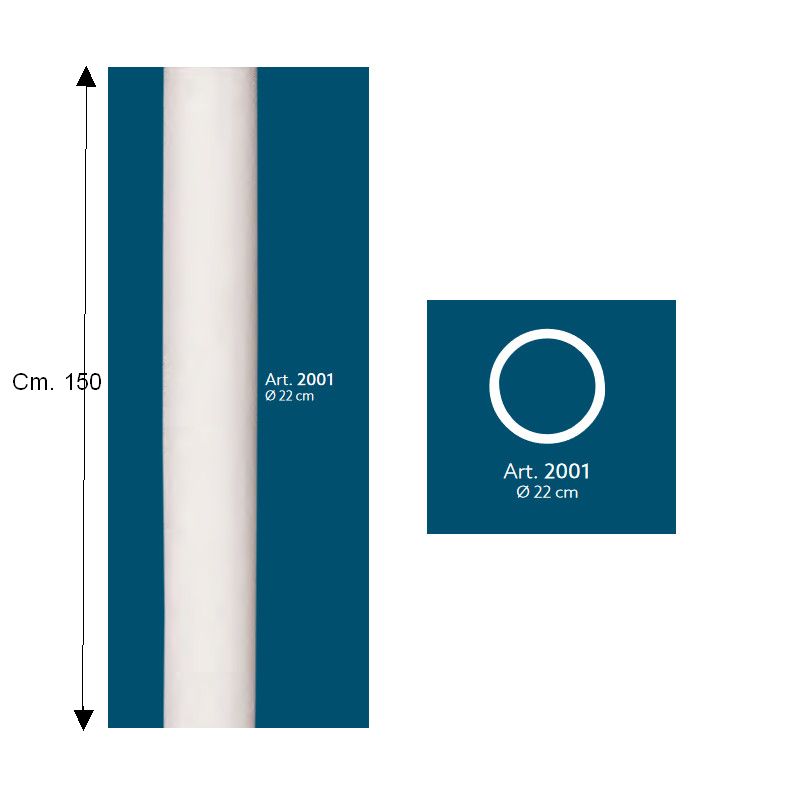 FUSTO COLONNA LISCIA DIAMETRO CM. 22 CIRCOLARE H. CM. 150