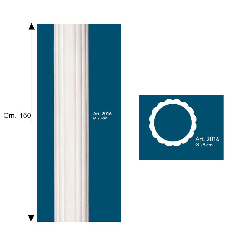 FUSTO COLONNA RIGATA DIAMETRO CM. 28 CIRCOLARE H. CM. 150 - Clicca l'immagine per chiudere