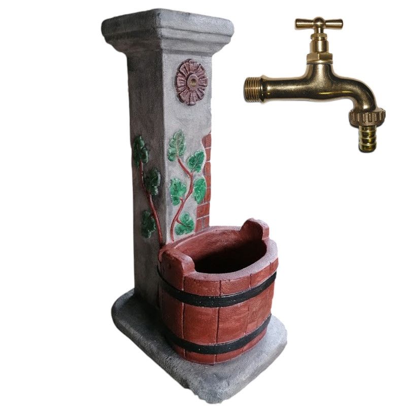 FONTANA A COLONNA SECCHIO DECORATA+ RUBINETTO FONTANA A COLONNA SECCHIO DECORATA+ RUBINETTO