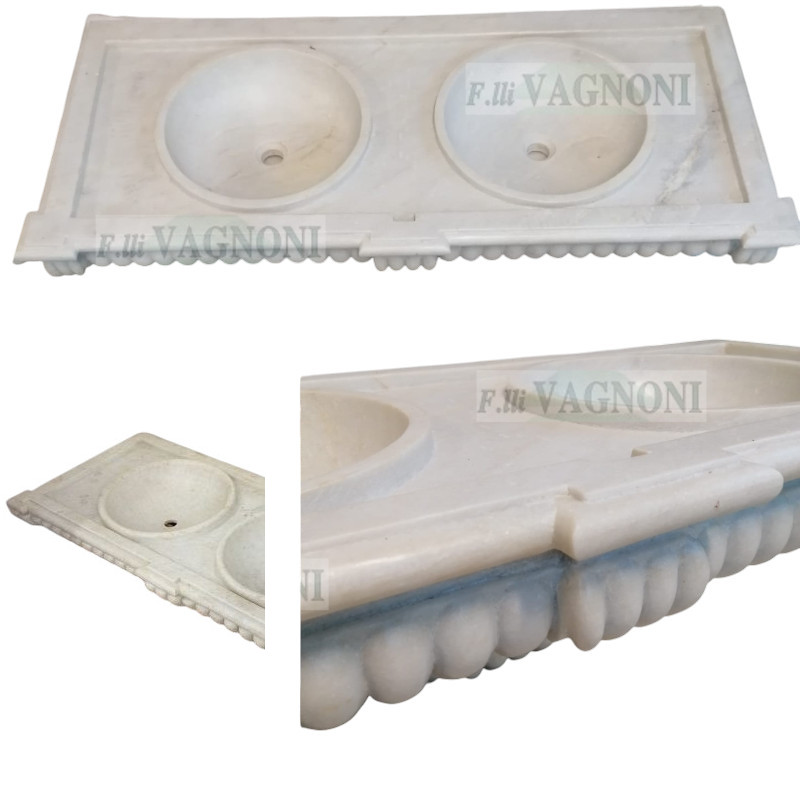 LAVANDINO DA BAGNO IN MARMO CM. 132X55X14