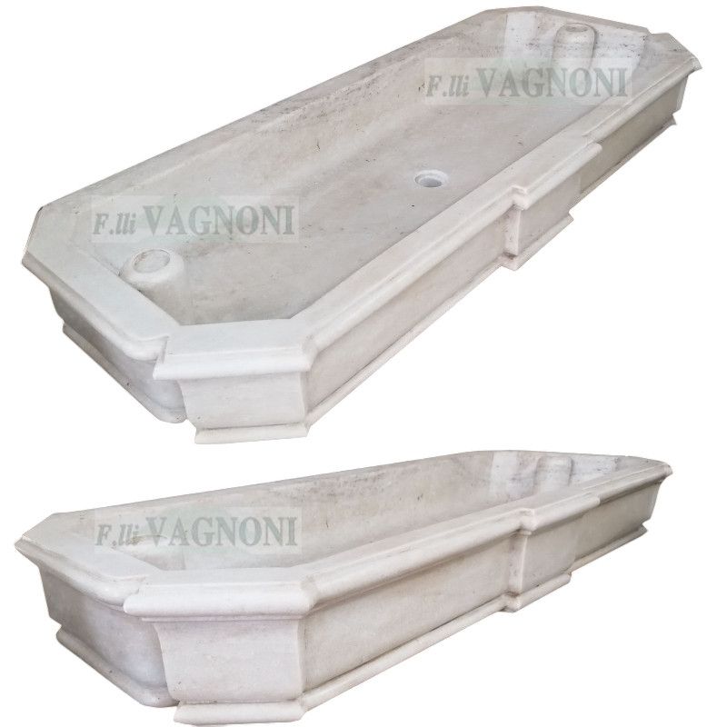 LAVANDINO DA BAGNO-CUCINA IN MARMO CM. 135x57x18