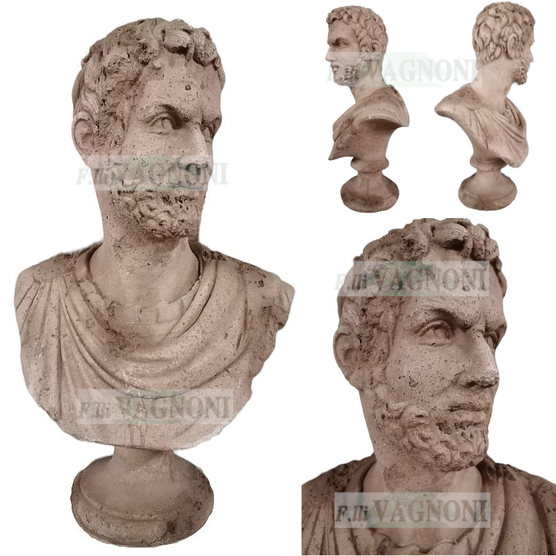 BUSTO IMPERATORE ANONIMO CM. 63 EFFETTO PIETRA CORROSA [busto5117] - 369,00  € : Fratelli Vagnoni Store!, Per Arredare. Con Stile.