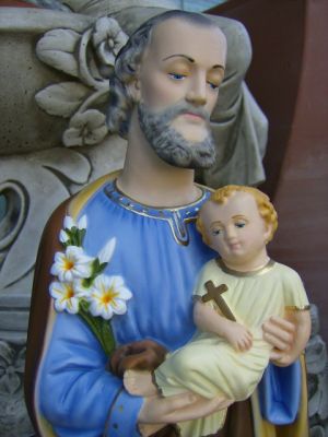 STATUA SAN GIUSEPPE IN RESINA INFRANGIBILE X ESTERNO CM.65