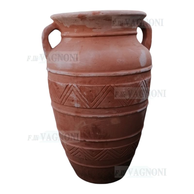 ORCIO ANFORA STILE GRECIA 2 MANICI IN TERRACOTTA CM.100